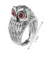 Fashion Silver Alloy Diamond Owl Ring
