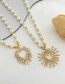 Fashion Gold-2 Bronze Zirconium Beaded Pearl Heart Pendant Necklace