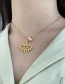 Fashion Pink Titanium Steel Drip Eye Pendant Necklace