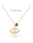 Fashion Navy Blue Titanium Steel Drip Eye Pendant Necklace