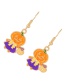 Fashion Color-2 Alloy Drop Oil Halloween Pumpkin Imp Earrings