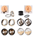 Fashion Serpentine-horn Type 22mm (2) Stainless Steel Snake Pulley Pierced Ear Extensions