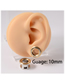 Fashion Skull - Pulley Type 8mm (2) Stainless Steel Hollow Skull Pulley Pierced Ear Extensions