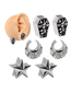 Fashion Five-star 12mm (2) Stainless Steel Geometric Five-star Piercing Ear Amplifier