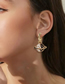 Fashion Black And White Copper Diamond Colorblock Planet Earrings