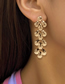 Fashion Gold Alloy Geometric Crinkle Drop Earrings