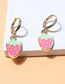 Fashion 5# Copper Drop Oil Strawberry Earrings