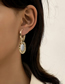 Fashion Orange Brass Diamond Oval Earrings