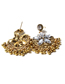 Fashion Gold Bronze Diamond Flower Bell Stud Earrings