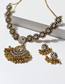 Fashion Gold Alloy Diamond Cutout Stud Necklace Set