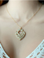 Fashion Gold Alloy Diamond Heart Bow Necklace Stud Earrings Set