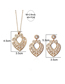 Fashion Gold Alloy Diamond Heart Bow Necklace Stud Earrings Set
