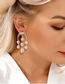 Fashion Gold Shaped Pearl Fringe Moon Drop Earrings