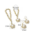 Fashion Gold Alloy Diamond And Pearl Flower Earrings Bracelet Necklace Set