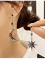 Fashion 1# Alloy Diamond Geometric Star Moon Drop Earrings