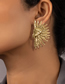Fashion White K Alloy Geometric Indian Half Circle Stud Earrings