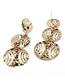 Fashion Gold Alloy Geometric Cutout Round Drop Earrings
