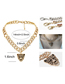 Fashion Silver Alloy Diamond Leopard Head Cuban Chain Necklace