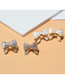 Fashion White Geometric Crystal Bow Stud Earrings