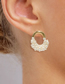 Fashion Silver Pearl U Bag Stud Earrings