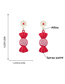 Fashion Red Flower Alloy Spray Painted Candy Floral Stud Earrings