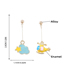 Fashion Blue And White Alloy Drop Oil Cloud Helicopter Earrings