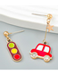 Fashion Car Alloy Drip Oil Car Traffic Light Asymmetric Earrings