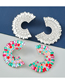 Fashion Color Alloy Diamond C Shape Stud Earrings