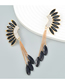 Fashion Black Alloy Diamond Tassel Earrings