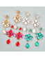 Fashion Ab Color Alloy Set Drop Diamond Earrings