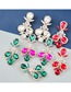 Fashion Red Alloy Inset Water Drop Diamond Geometric Stud Earrings