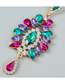 Fashion Rose Gold Alloy Inset Water Drop Diamond Geometric Stud Earrings