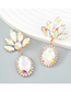 Fashion Golden Color Alloy Diamond Oval Stud Earrings