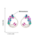 Fashion Ab Color Alloy Diamond Geometric Round Stud Earrings