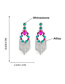 Fashion Ab Color Alloy Diamond Geometric Tassel Drop Earrings