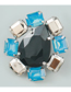 Fashion Black Alloy Inset Water Drop Diamond Geometric Stud Earrings
