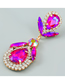 Fashion Ab Color Alloy Set Water Drop Diamond Earrings