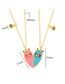 Fashion Love Couple Necklaces (5 Pairs) Alloy Drip Oil Color Matching Love Cartoon Alpaca Necklace Set