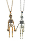 Fashion Skull Necklace 2 (10 Pairs) Alloy Geometric Skull Ghost Holding Hand Necklace Set