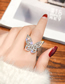 Fashion Silver Alloy Diamond Butterfly Open Ring