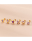Fashion Gold 4# Stainless Steel Diamond Double Head Screw Piercing Stud Earrings