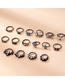 Fashion 13# Titanium Steel Inlaid Zirconium Geometric Piercing Nose Ring