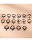 Fashion 9# Titanium Steel Inlaid Zirconium Geometric Piercing Nose Ring