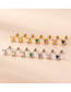 Fashion Gold 5# Titanium Steel Inlaid Zirconium Heart Wing Piercing Stud Earrings