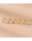 Fashion Gold 6# Stainless Steel Diamond Double Head Screw Piercing Stud Earrings