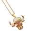 Fashion 7# Solid Copper Bull Head Necklace With Diamonds