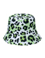 Fashion Green Polyester Gradient Leopard Bucket Hat