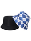 Fashion Black Polyester Geometric Diamond Bucket Hat