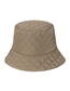 Fashion Khaki Polyester Down Quilted Checkerboard Bucket Hat