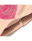 Fashion Pink Heart Knit Double Fur Ball Cap